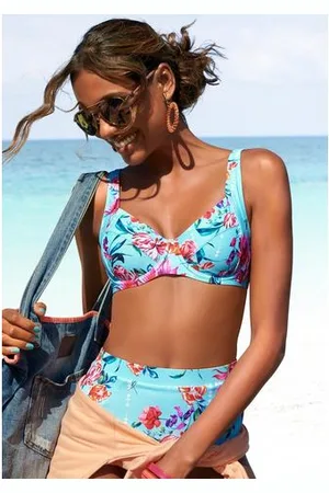 sunseeker Highwaist-bikinibroekje Modern met een bloemmotief