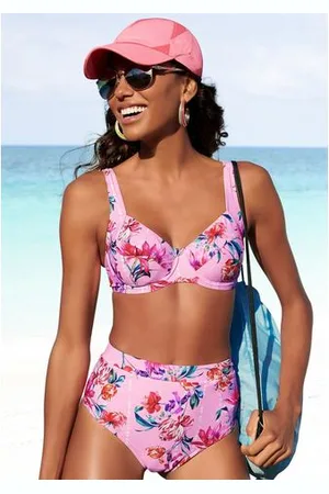 sunseeker Highwaist-bikinibroekje Modern met een bloemmotief