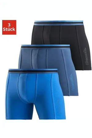 Bench Lange boxershort met elastische band en logoprint op de pijp (3 stuks)