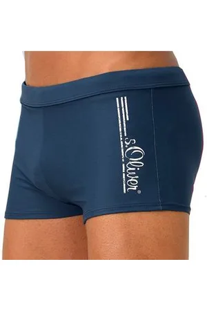 QS by s.Oliver Zwemboxer met logo-opschrift in een coole used look