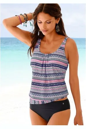 QS by s.Oliver Oversized tankini met mooi randdessin