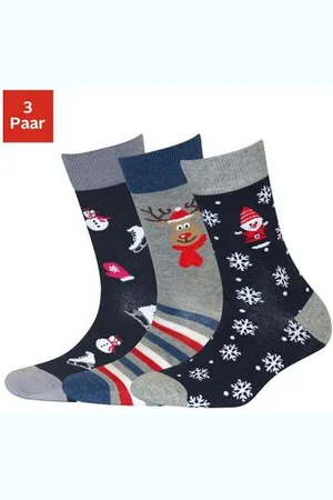 H.I.S Sokken met kerstdesign (3 paar)