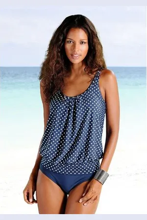 Lascana Oversized tankini in modieus stippen-design