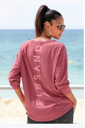 ELBSAND Longsleeve Tira met logoprint op de rug, shirt met lange mouwen, sportief-casual