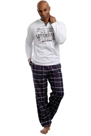 H.I.S Pyjama met flanellen broek (2-delig, 1 stuk)
