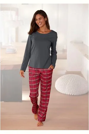 H.I.S Pyjama met geruite pyjamabroek (2-delig, 1 stuk)
