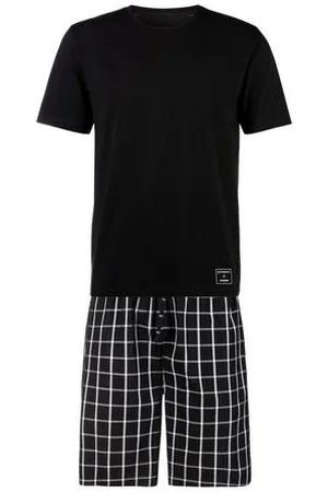 AUTHENTIC LE JOGGER Shortama met geruite geweven broek (2-delig, 1 stuk)