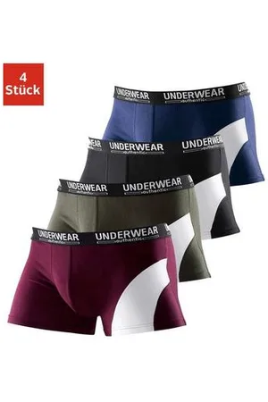 Authentic Underwear Boxershort met een contrastkleurige inzet (set, 4 stuks)