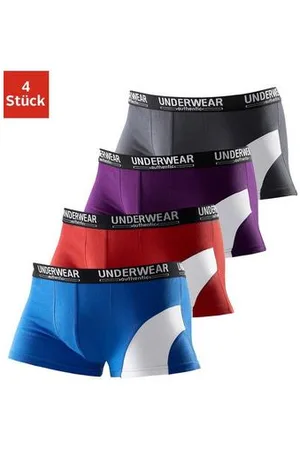 Authentic Underwear Boxershort met een contrastkleurige inzet (set, 4 stuks)