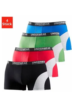Authentic Underwear Boxershort met een contrastkleurige inzet (set, 4 stuks)