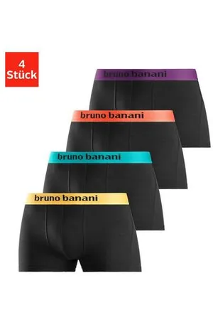 Bruno Banani Boxershort met gekleurd merkopschrift bij de boord (set, 4 stuks)