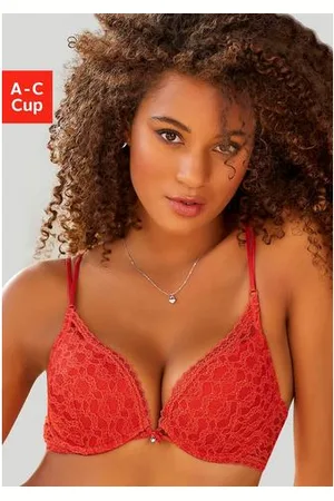 Parah lingerie ladies silk push up bh red