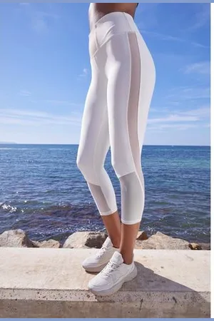 Donkerblauw met witte yoga legging I sportkleding dames