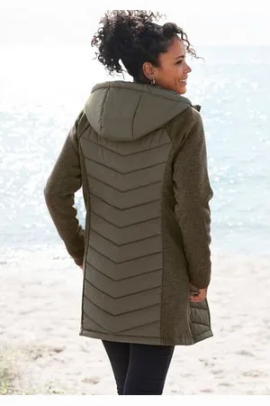 vivance collection Gewatteerde jas met tricot-fleece-mouwen