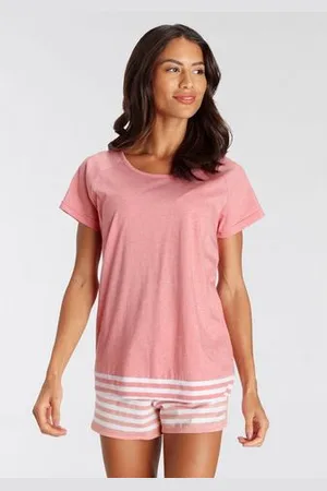 VIVANCE DREAMS Shortama met strepen-details (2-delig)
