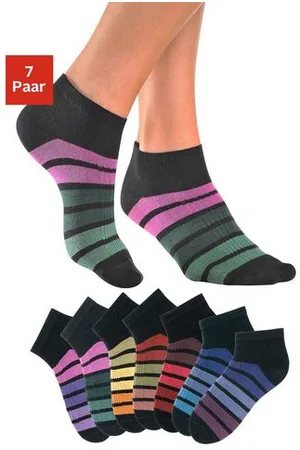 H.I.S Sneakersokken met kleurrijke horizontale strepen (set, 7 paar)