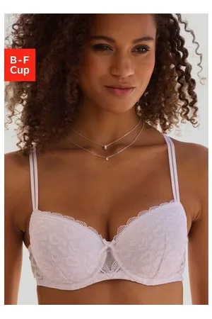 vivance collection Bh met steuncups van kant met een kussende mond look in een modieuze balconnete look, lingerie