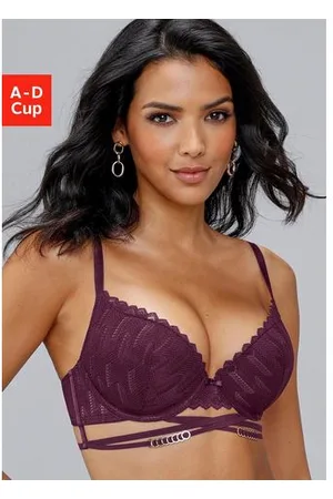 Lascana Push-up-bh met verleidelijke bandjes en metalen accessoires, lingerie