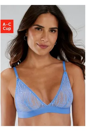 QS by s.Oliver Bralette-bh Clemence zonder beugels van grafisch kant in transparante look, lingerie