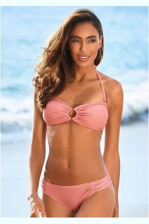 Lascana Bandeaubikini met gouden glanzende coating