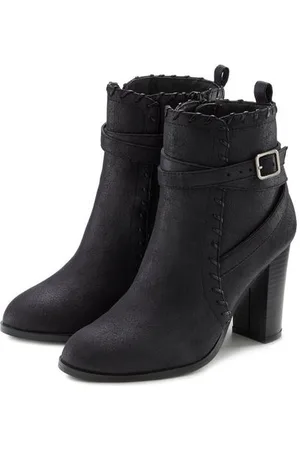 Lascana Highheel-laarsjes in vintage-look met comfortabele blokhak, ankle boot, laars