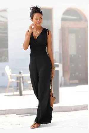 Lascana Jumpsuit met bandjes om de bandjes te rimpelen, zomerse jumpsuit