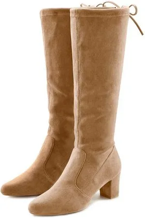 Lascana Instaplaarzen Slip-on boots, slouchy boots, slip-on, stretch & blokhak