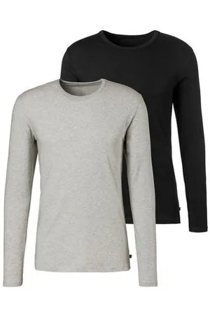 H.I.S Shirt met lange mouwen Dubbelpack onderhemd van katoenmix (2-delig, Set van 2)