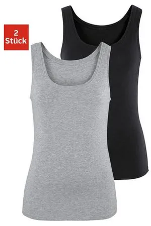 vivance collection Tanktop Elastische katoenkwaliteit gemaakt van elastische katoenen stof, strandtop (Set van 2)