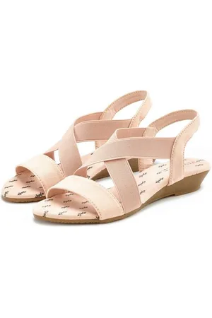 vivance collection Sandaaltjes Sandaal, zomerschoen met elastische bandjes en sleehak VEGAN