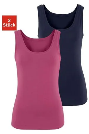 vivance collection Tanktop Elastische katoenkwaliteit gemaakt van elastische katoenen stof, strandtop (Set van 2)