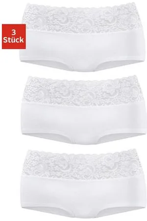 vivance collection Hipster van elastische katoen met florale kant (3 stuks)