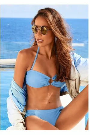 Lascana Bandeaubikini met gouden glanzende coating