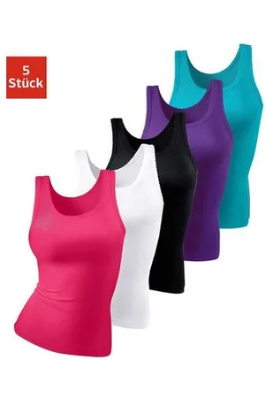 Petite Fleur Hemd van zachte dubbelrib-kwaliteit, tanktop, onderhemd (Set van 5)