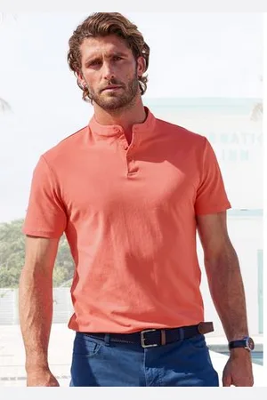 john devin Poloshirt Met opstaande kraag Regular-Fit, van katoen-piqué