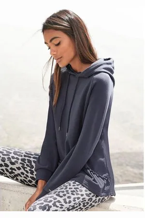 Lascana Hoodie met ruches, loungepak, hoodie