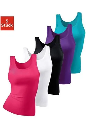 Petite Fleur Hemd van zachte fijnrib-kwaliteit, tanktop, onderhemd (5 stuks, Set van 5)