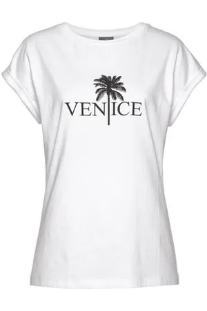 Venice Beach Shirt met ronde hals met print aan de voorkant, katoenen t-shirt, shirt met korte mouwen, basic