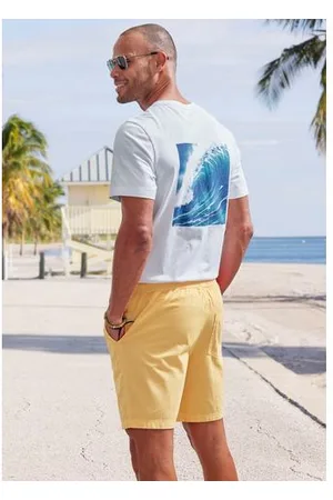 john devin T-shirt Korte mouwen shirt met moderne rugprint van 100% katoen
