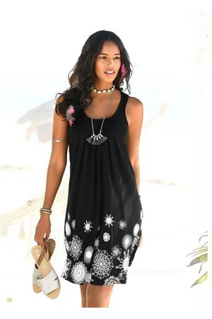 beachtime Strandjurk met grafische print, licht zomerjurk van jersey