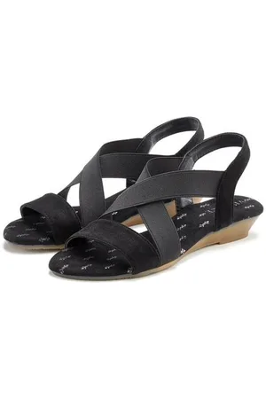 vivance collection Sandaaltjes Sandaal, zomerschoen met elastische bandjes en sleehak VEGAN