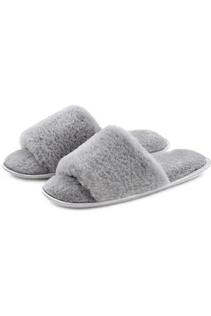 vivance collection Pantoffels Pantoffel, Pluche Pantoffels Pantolette, pantoffel met knuffelig, warm faux bont VEGAN