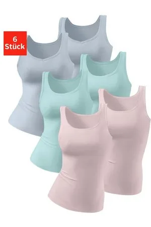 Petite Fleur Hemd van pure katoen, tanktop, onderhemd (6 stuks, Set van 6)