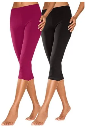 Vivance Caprilegging met rubberen tailleband, loungewear (Set van 2)