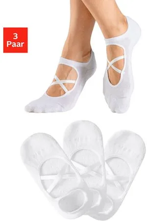 Lascana Kousenvoetjes met elegant gekruiste lipjes (set, 3 paar)