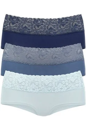 vivance collection Hipster van elastische katoen met florale kant (3 stuks)