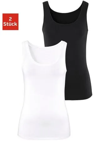vivance collection Tanktop Elastische katoenkwaliteit gemaakt van elastische katoenen stof, strandtop (Set van 2)