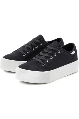 Lascana Sneakers Veterschoen, vrijetijdsschoen van textiel met plateausole