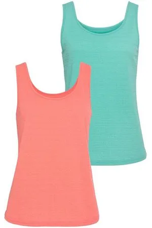 vivance collection Strandtop Met tanktopbandjes, ronde hals gemaakt van strijkvrije crêpe stof (2-delig, Set van 2)