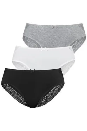vivance collection Jazz-hipsters van elastische katoen met florale kant (3 stuks)